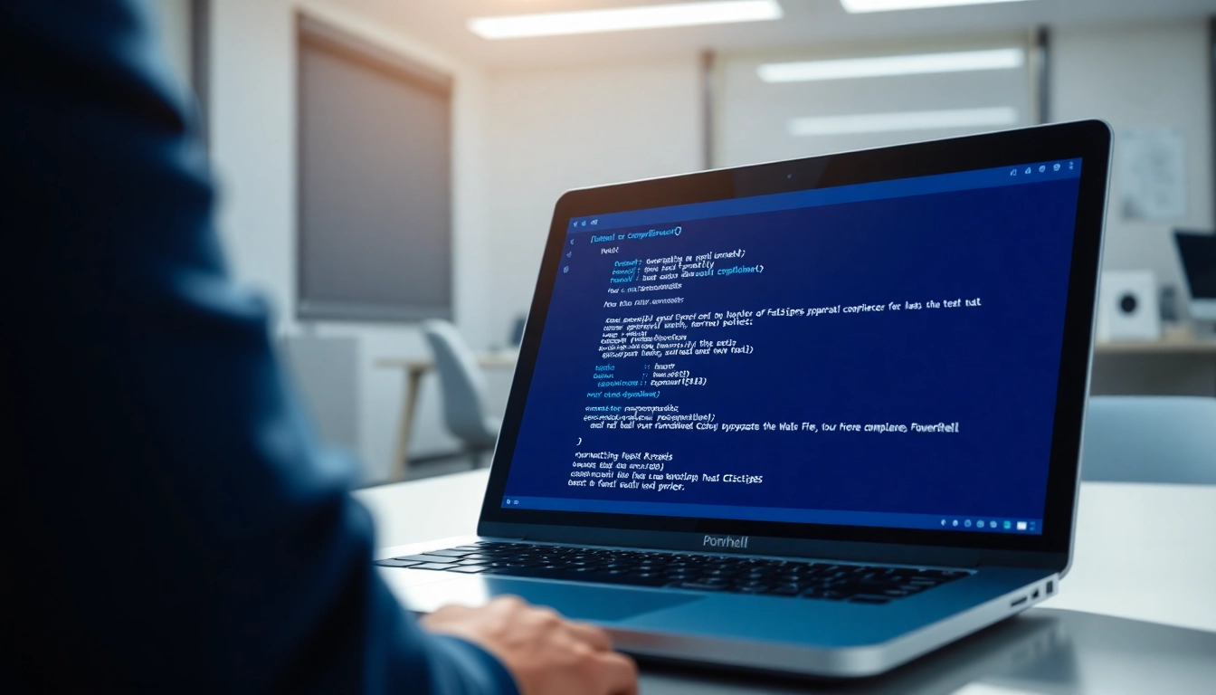 Automate IT compliance tasks with PowerShell automation tools in a sophisticated office