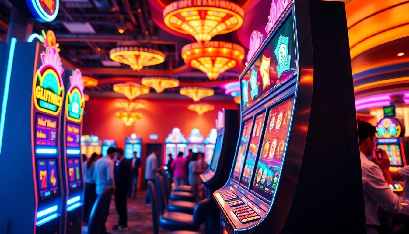 Menangkan di Slot77 dengan mesin slot berwarna-warni dan pemain yang antusias.