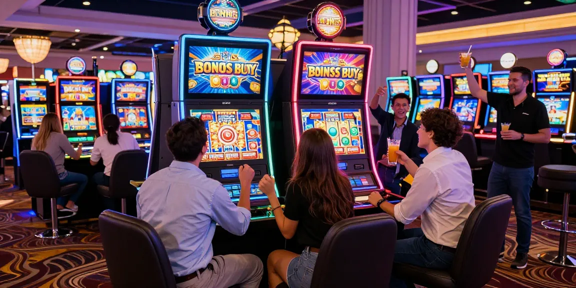 Bonus Buy slots at https://aboutderbyshire.co.uk, showcasing vibrant gaming atmosphere with players celebrating wins.