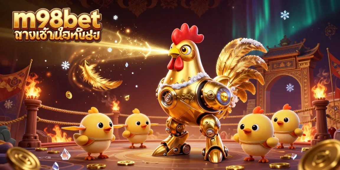 Experience the excitement of m98bet ทางเข้ามือถือ in a vibrant 3D casino scene with action-packed characters.