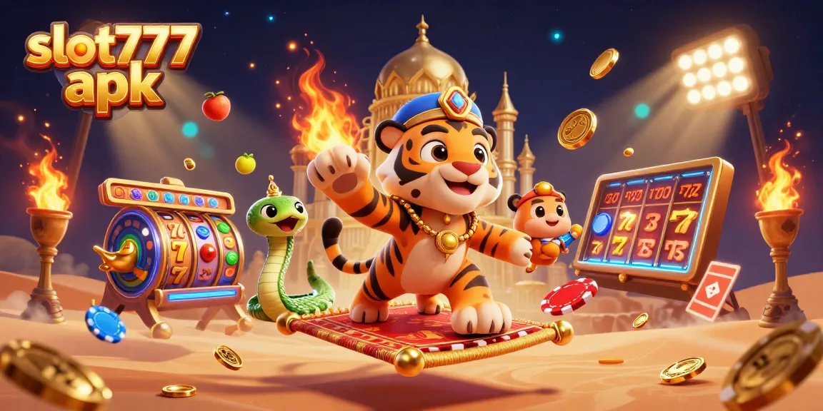 Spin to win big with slot777 apk in this vibrant casino-themed illustration. Experience the thrill!