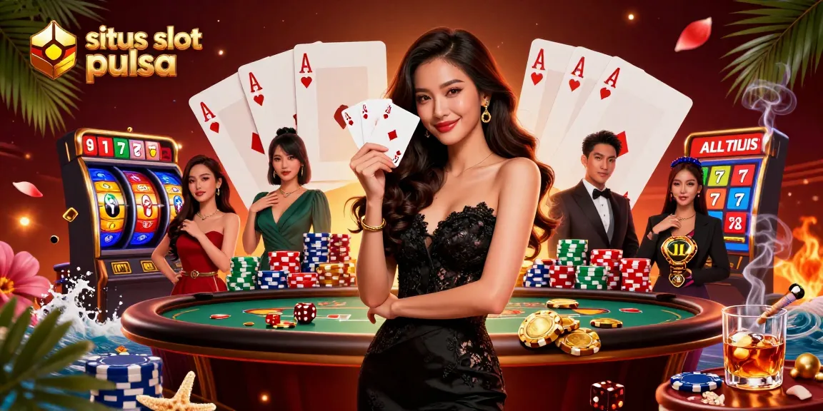 Experience the thrill of situs slot pulsa gaming with our elegant Asian character, jackpots, and vibrant casino ambiance.