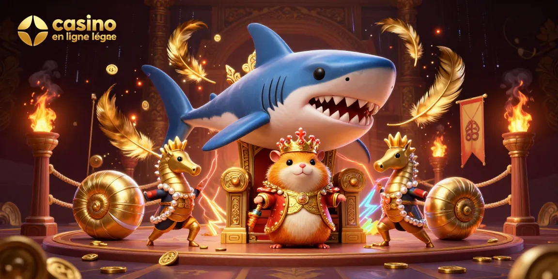 Illustration immersive du casino en ligne France légal illustrant une scène dynamique de jeux d'argent.
