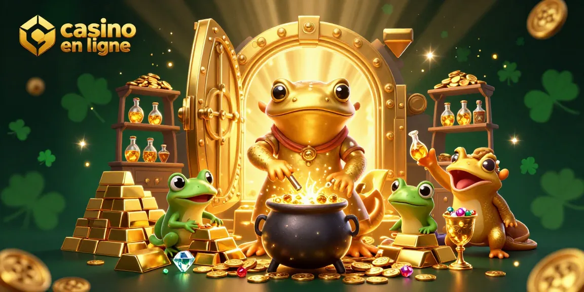 Jouez sur casino en ligne avec des scènes animées de gains en or et d'apprentis alchimistes.