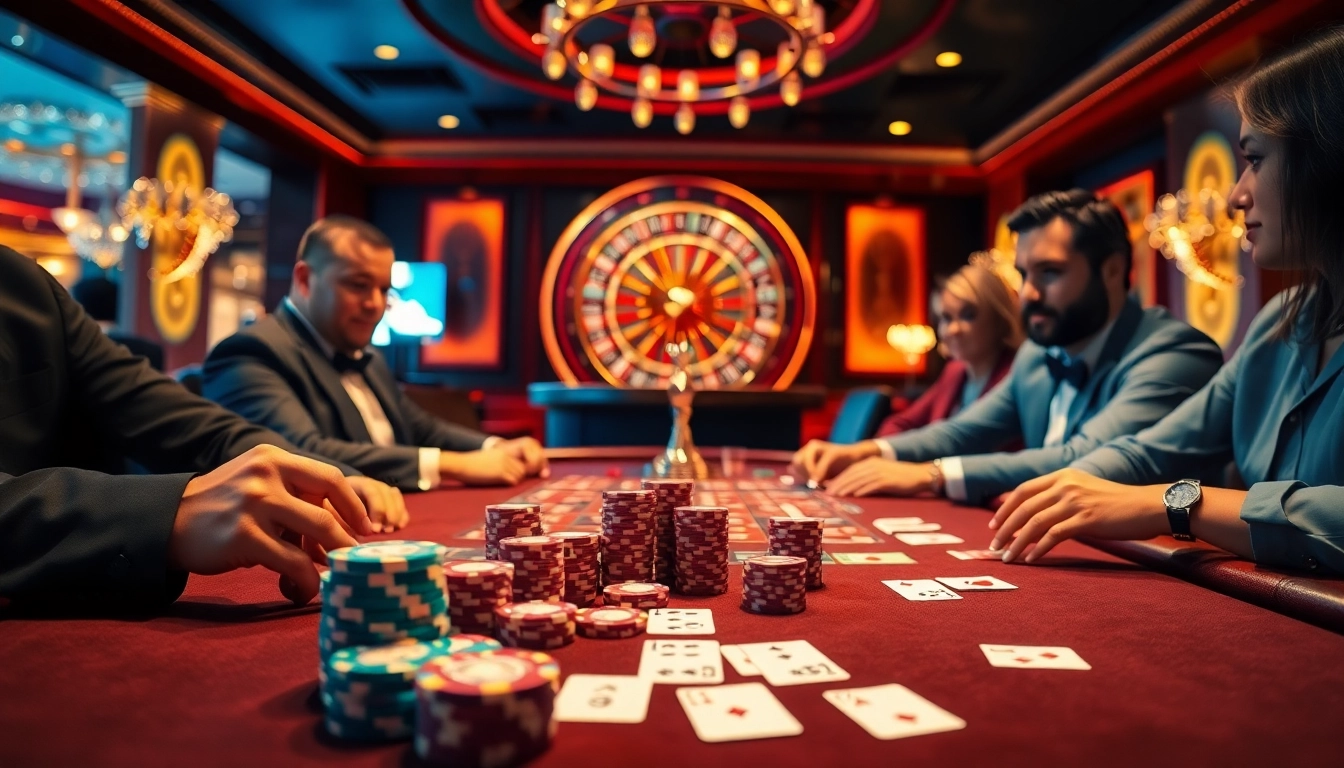 Pemain di meja blackjack menikmati pengalaman kasino yang mendebarkan dengan slip deposit Depo 5K.