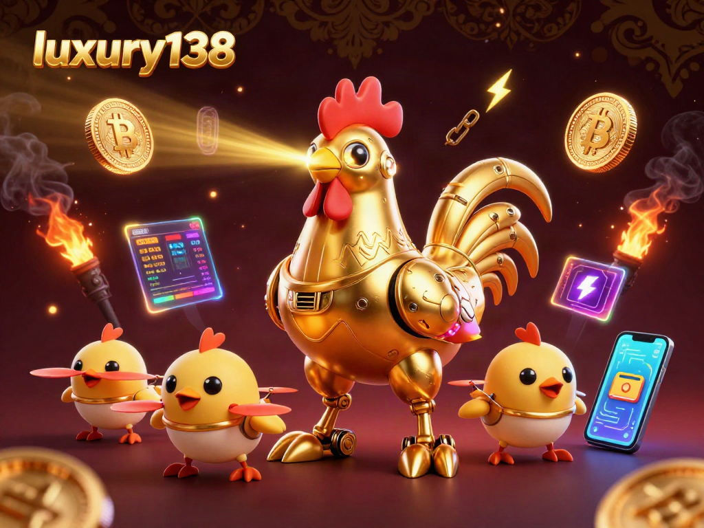 Luxuri138 memberikan pengalaman bermain slot dengan tema robot unggas futuristik yang mencolok.