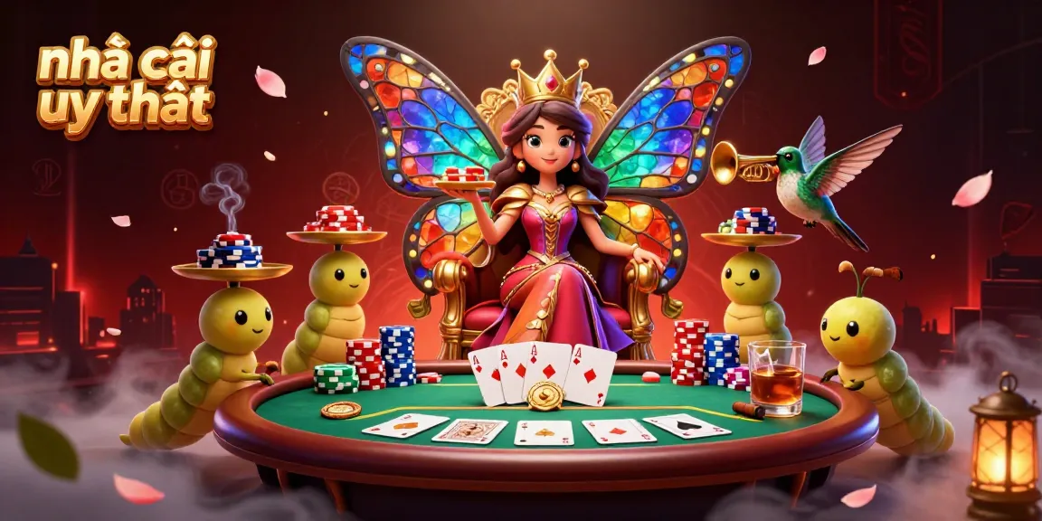 Engage with the best nhà cái uy tín through this vibrant illustration of a playful casino scene.