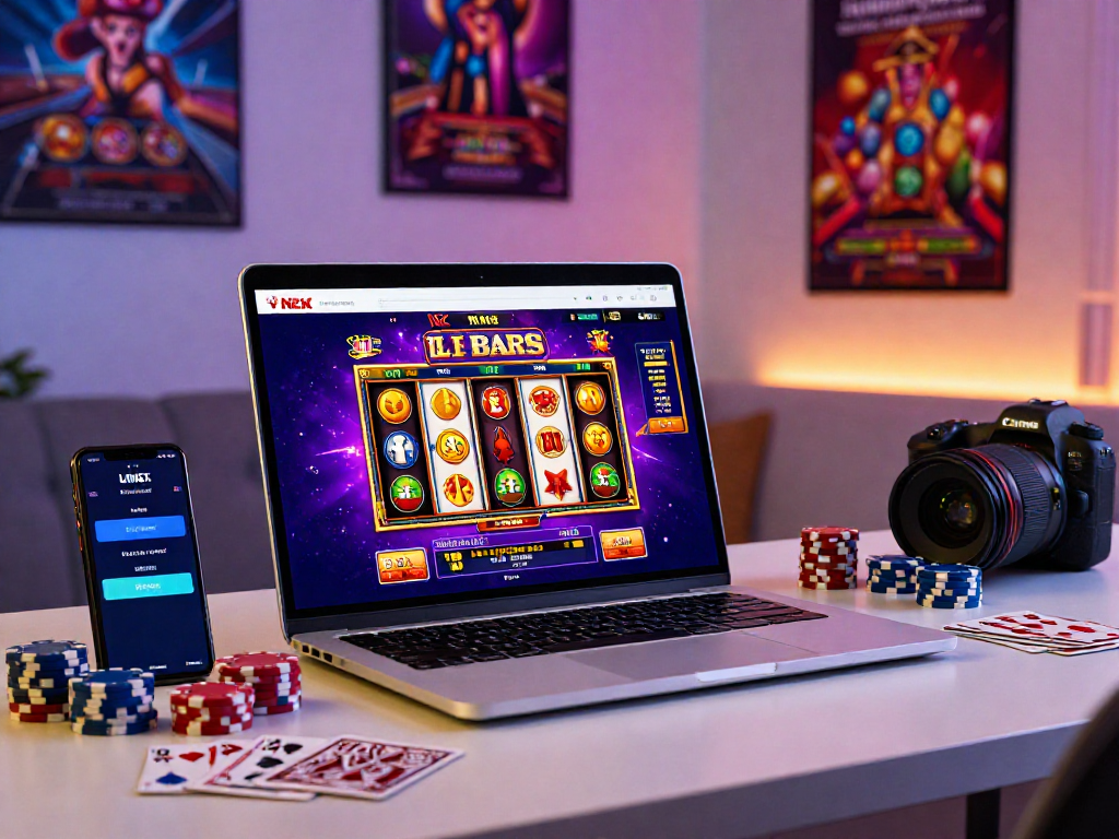 Engaged player exploring non UK slot sites on a vibrant casino interface with animated reels and colorful game graphics.