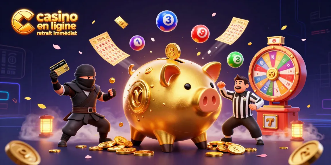 Casino en ligne retrait immédiat : Un sumo, un ninja et un samouraï célèbrent des gains incroyables.
