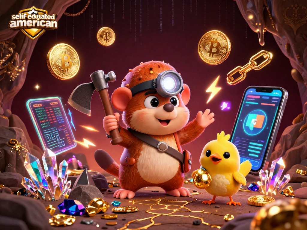Selfeducatedamerican showcases a vibrant treasure hunt scene in a crypto casino environment