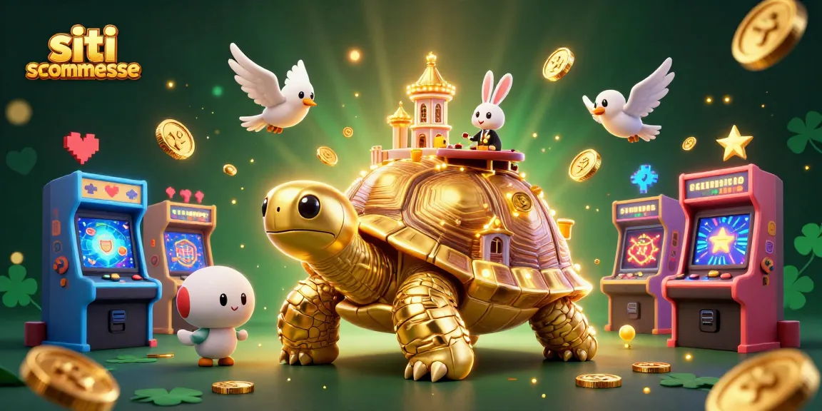 Scommetti con i migliori siti scommesse su una torta d'oro animata con casino e monete volanti
