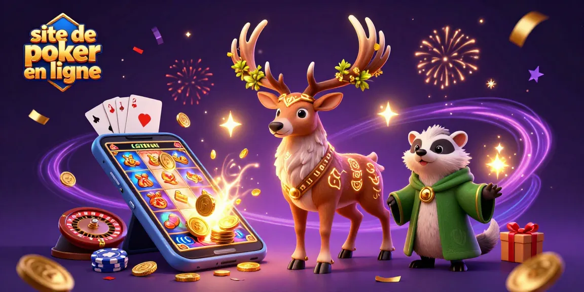 Jouez sur le site de poker en ligne et découvrez une expérience dynamique avec des éléments de jeu colorés.