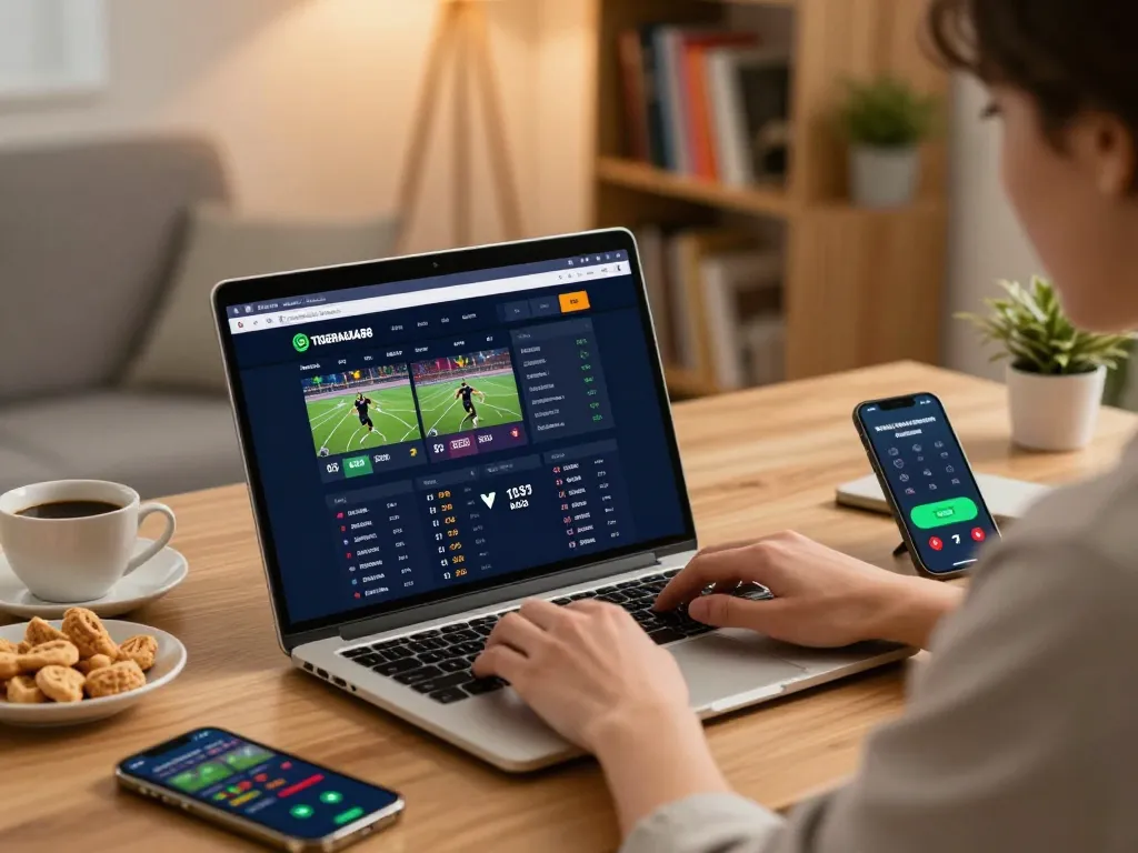 TIGERASIA88 user placing strategic bets while enjoying a cozy gaming atmosphere at home.