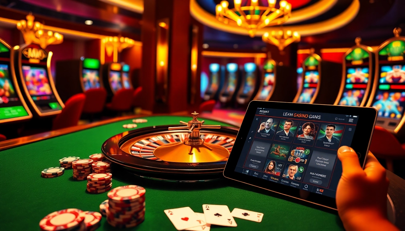 Visuel engageant de casino en ligne 2026 avec des machines à sous modernes et l'excitation de la roulette.