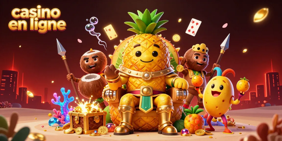 Profitez d'une expérience de casino en ligne avec le roi ananas et ses garde-côtes.