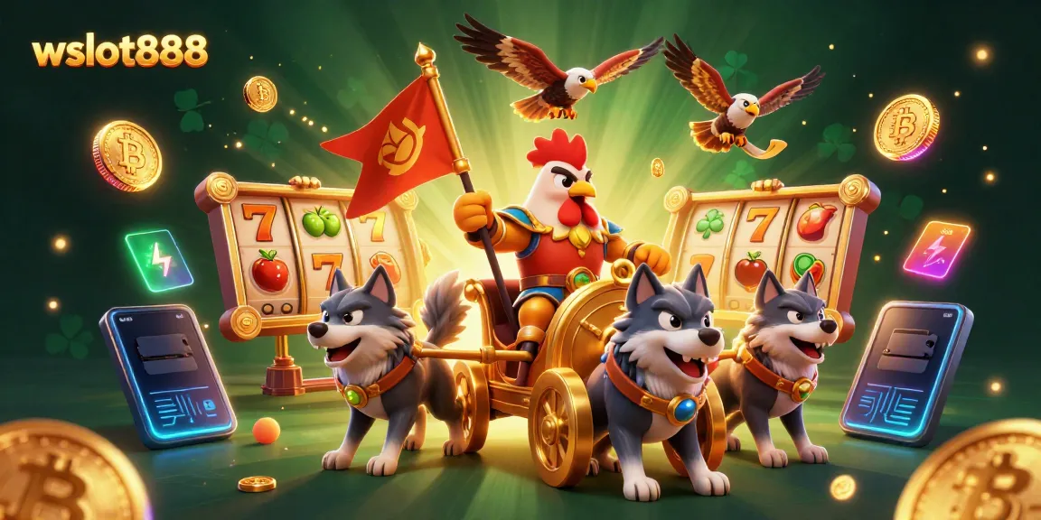 Mainkan wslot888 dengan ilustrasi 3D yang penuh simbol jackpot dan keberuntungan.