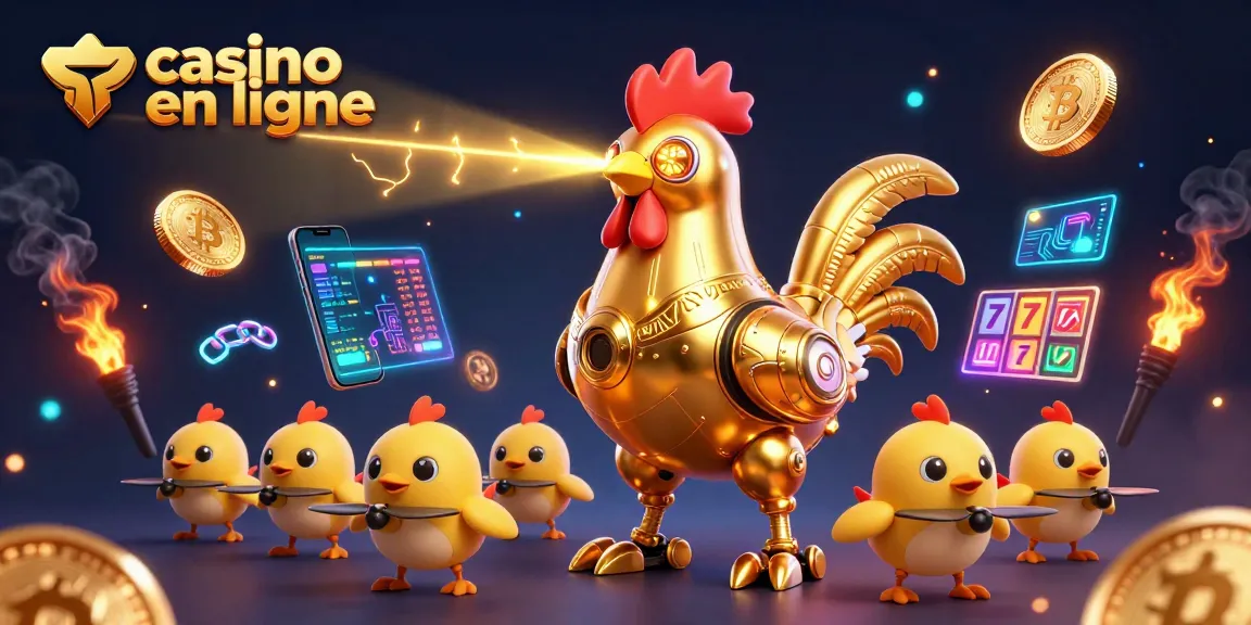 Gagnez avec le casino en ligne grâce à un robot poulet en or et des jetons de crypto-monnaie.
