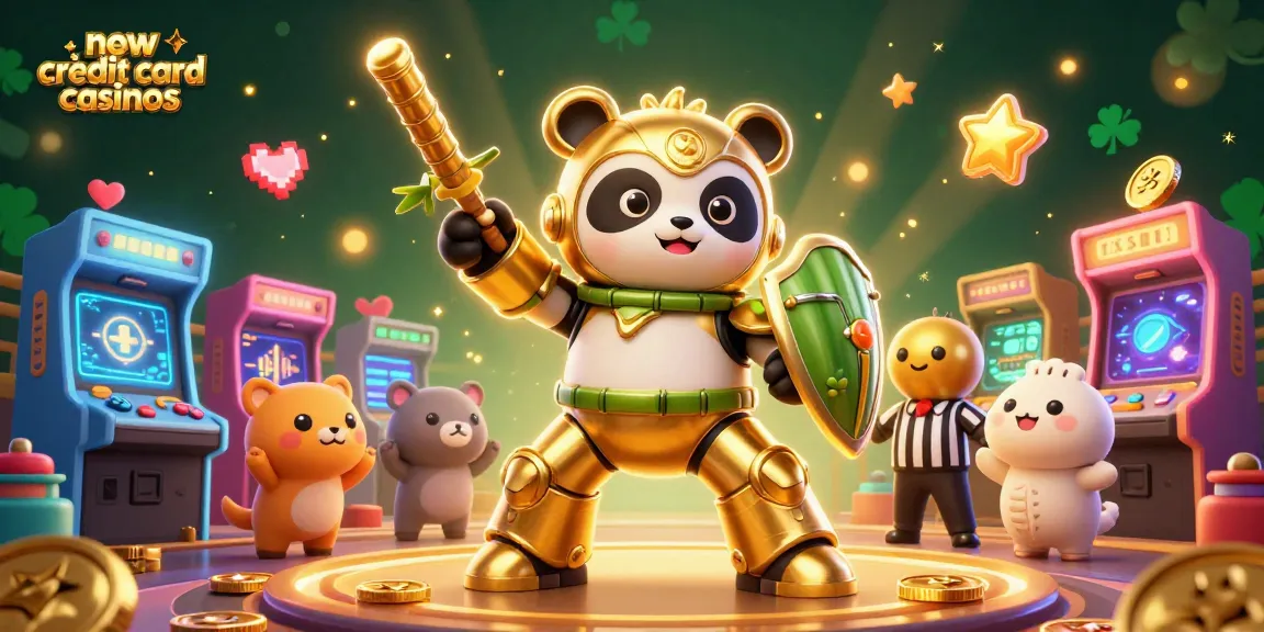 Experience the excitement of new credit card casinos with a unique 3D gaming scene featuring colorful elements.