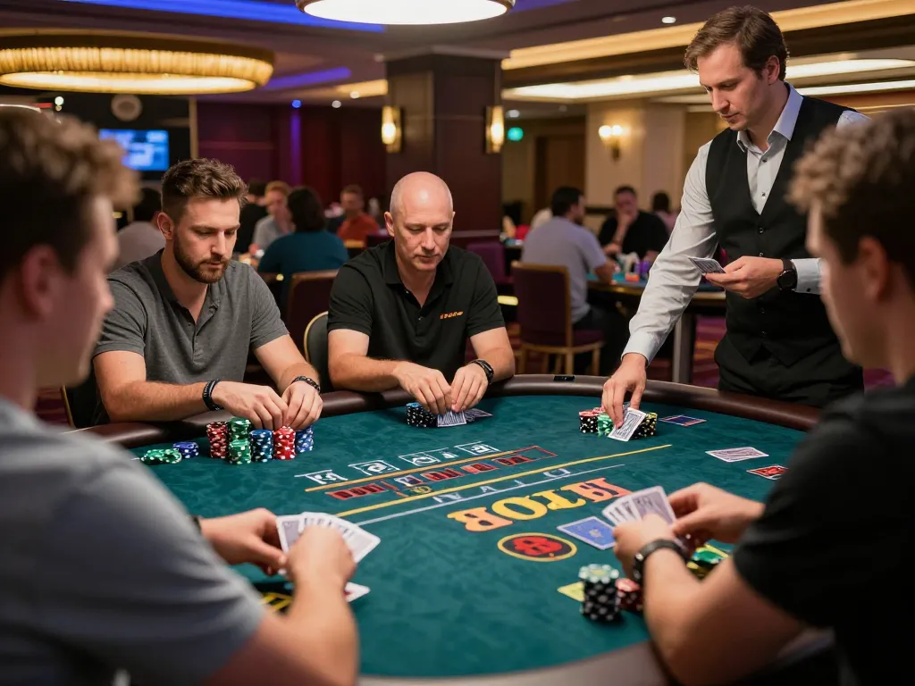 Players engaged at 888top blackjack table, showcasing dynamic gameplay and casino atmosphere