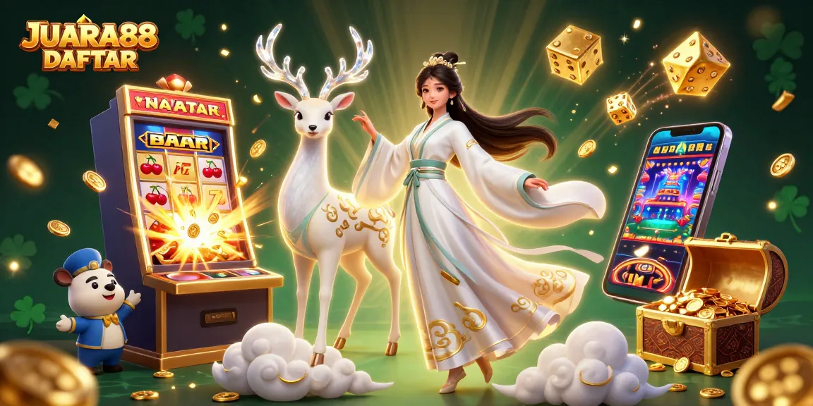 Engage with JUARA88 DAFTAR for thrilling jackpots and vibrant casino experiences illustrated vibrantly.