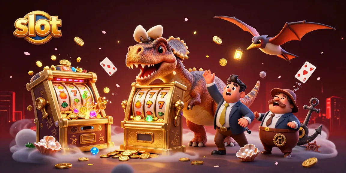Experience thrilling slot excitement as a pachycephalosaurus headbutts a golden machine to win coins.