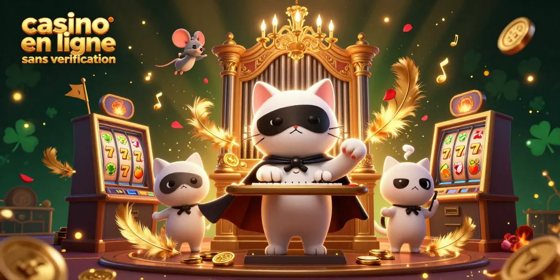 Plongez dans l'univers des jeux avec casino en ligne sans vérification, à travers un chat masqué au pipeau.