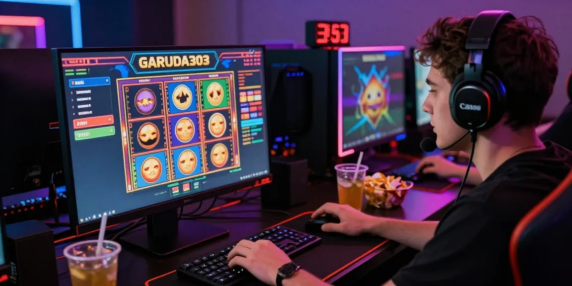 Player logging into garuda303 login and engaging with colorful slot games on desktop