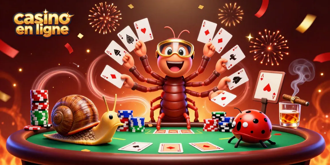 Vivez l'expérience du casino en ligne avec ce croupier fantastique entouré de jetons colorés.