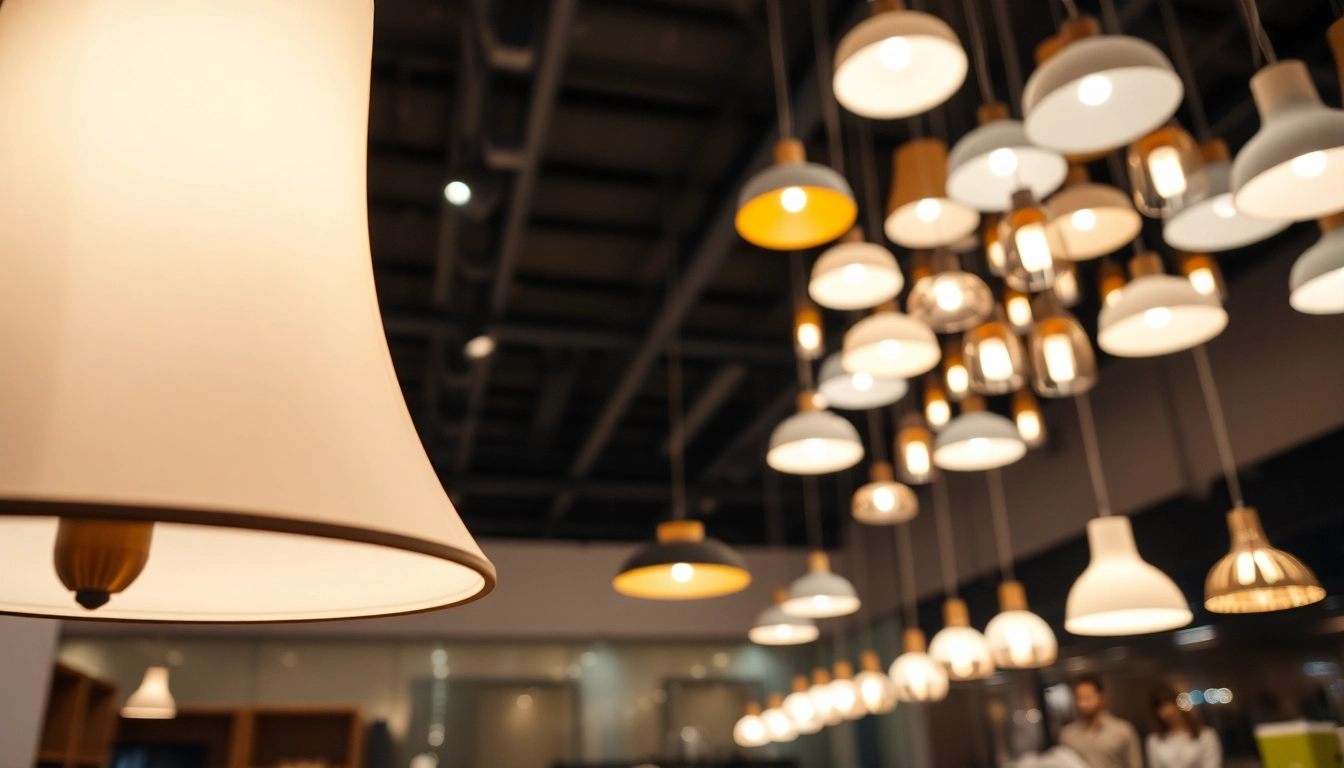 Showcase ELC Lamps Online, featuring unique lamp designs in a modern setting.