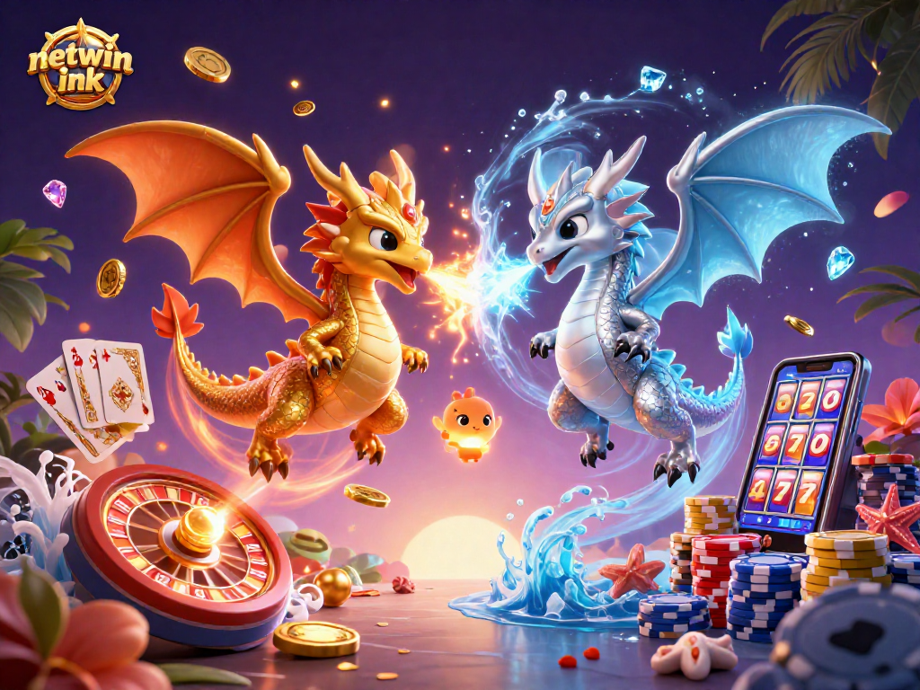 Engage in thrilling online gameplay with netwin ink's spectacular dragons and casino elements.