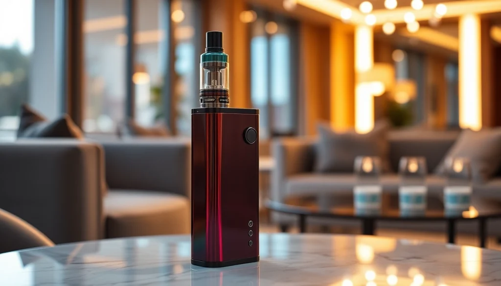 Elfbar Vape-Gerät mit modernem Design und stilvollem Hintergrund in neutralen Farben