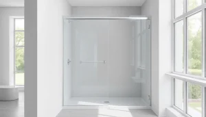 Admire la paroi de douche sirhona dans un design moderne, offrant une élégance minimaliste pour votre salle de bains.