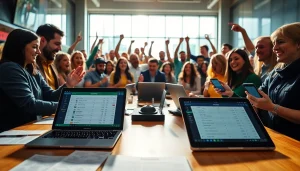 View of sportsbooks in British Columbia featuring locals engaged in sports betting activities and cheering in excitement.