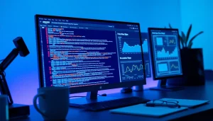 Web scrapping in action with a data extraction tool on a modern computer screen.
