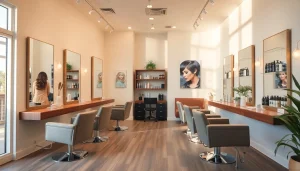 Visit Omnia Salon for expert perm services in San Diego, featuring a welcoming and elegant interior.