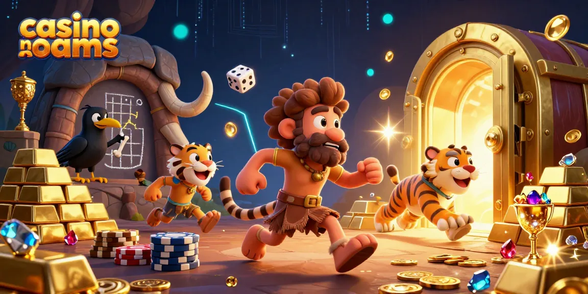 Giocare nel casino non AAMS con un'affascinante illustrazione, cubi di pietra e dadi osso